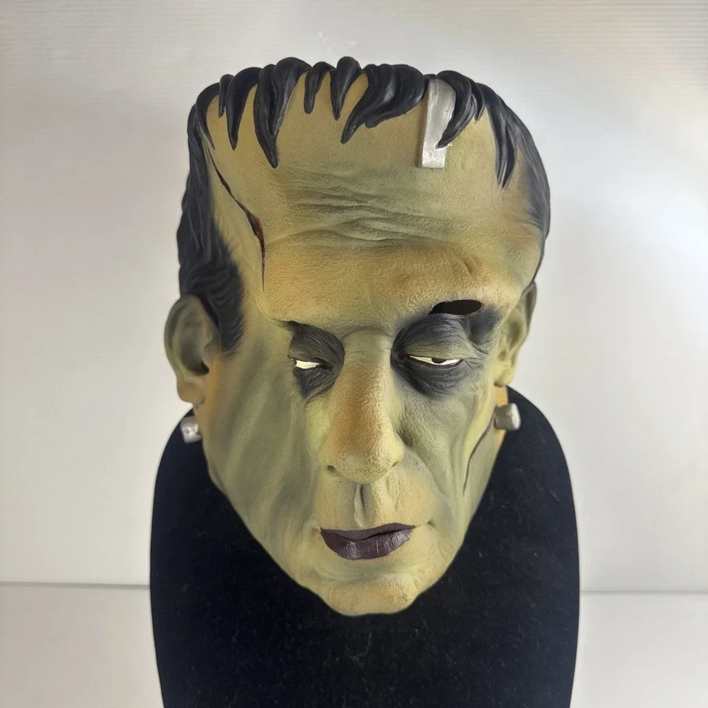 Vintage 1997 Frankenstein Rubber Halloween Mask Paper Magic Group Halloween MCA